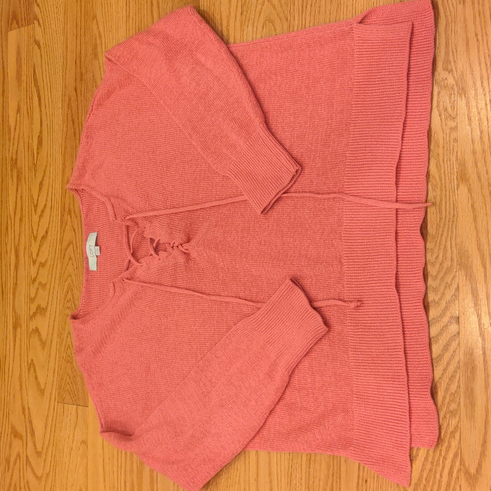 Loft xl pink 3/4 sleeve sweater